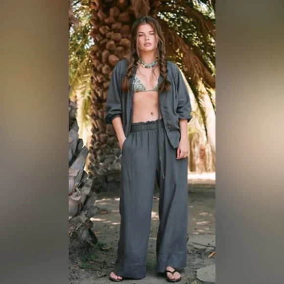 NWT FREE PEOPLE DREAMY DAZE SET IRON GATE - Picture 2 of 4